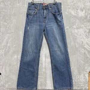 Levi's 527 Bootcut Jeans Womens 18 Blue Whiskering Denim Cotton High Rise Casual